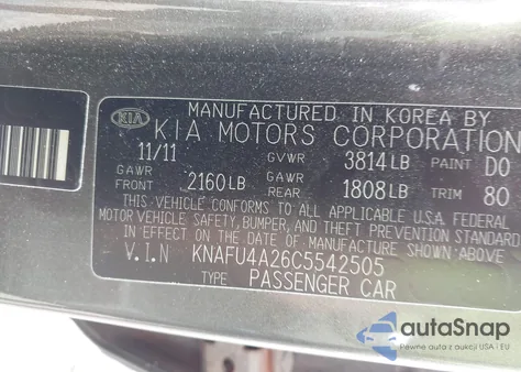 2012 Kia Forte Ex from USA, damaged, VIN KNAFU4A26C5542505